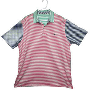 Vineyard Vines Multicolor Striped Pima Cotton Classic Fit Polo Shirt Mens Large